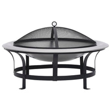 Load image into Gallery viewer, Outdoor Fire Pit with Grill Stainless Steel 76 cm
