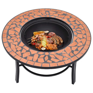 VidaXl Mosaic Fire Pit 68 cm Ceramic Terracotta