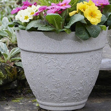 Load image into Gallery viewer, Pack of 3 Floral Sandstone effect Planters
