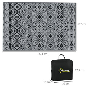 Outsunny Reversible Waterproof Outdoor Rug with Carry Bag