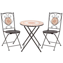 Load image into Gallery viewer, Outsunny 3-Piece Outdoor Bistro Set w/ Mosaic Round Table and 2 Armless Chairs
