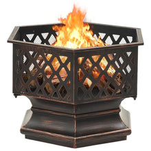 Load image into Gallery viewer, Rustic Fire Pit with Poker 62 x 54 x 56 cm XXL Steel
