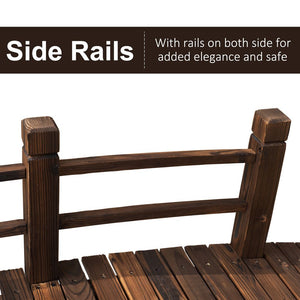 Wooden Garden Bridge Stained Finish