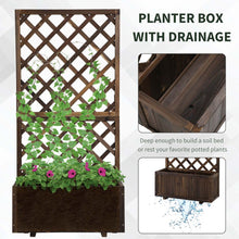 Load image into Gallery viewer, Garden Wooden Pine Trough Planter With Trellis

