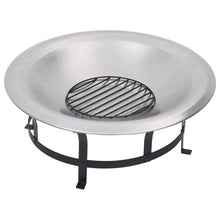 Load image into Gallery viewer, Outdoor Fire Pit with Grill Stainless Steel 76 cm
