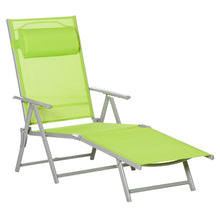 Load image into Gallery viewer, Outsunny Sling Patio Reclining Chaise Lounge Garden Furniture Folding, Green
