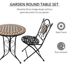 Load image into Gallery viewer, Outsunny Mosaic Bistro Outdoor Table And 2 Chairs
