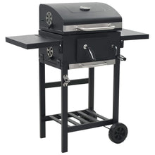 Load image into Gallery viewer, Charcoal-Fueled BBQ Grill with Bottom Shelf Black
