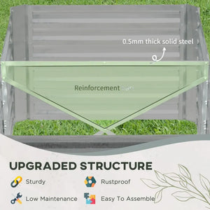 Raised Beds For Garden Galvanised Steel Outdoor Planters With Reinforced Rods