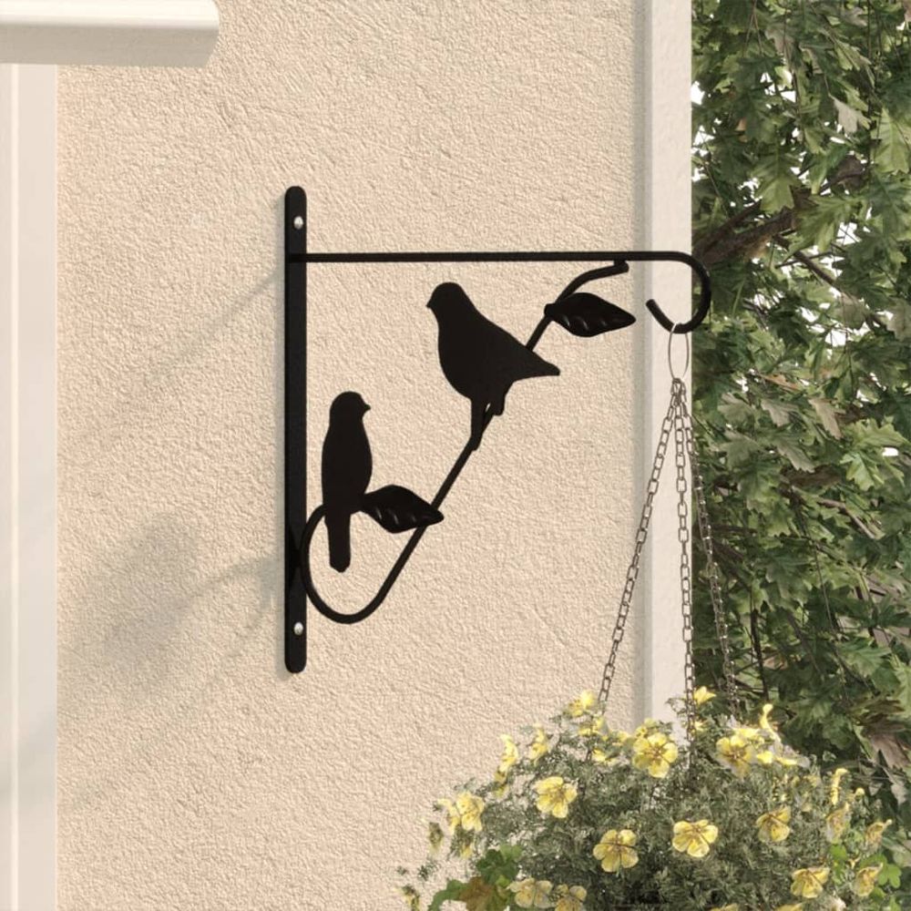 VidaXL Hanging Basket Brackets 4 pcs Black Steel