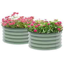 Load image into Gallery viewer, Outsunny Set of 2 Round Metal Raised Beds
