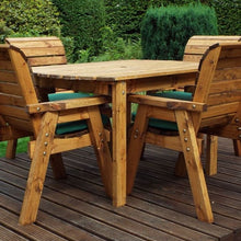 Load image into Gallery viewer, Garden Dining Table And Chairs Four Seater Wooden Table Set With Matching Cushions
