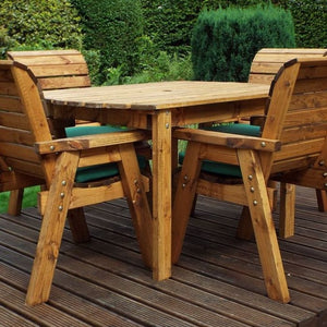 Garden Dining Table And Chairs Four Seater Wooden Table Set With Matching Cushions