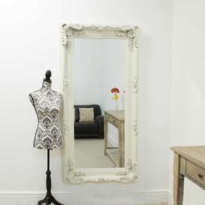  Carved Louis Wall Mirror - Ivory