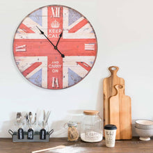 Load image into Gallery viewer,  retro-style Vintage British Flag wall clock 
