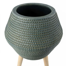 Load image into Gallery viewer, Orion Large Green Grey Planter With Legs
