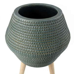 Orion Large Green Grey Planter With Legs