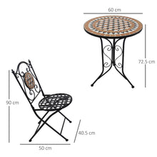 Load image into Gallery viewer, Outsunny Mosaic Bistro Outdoor Table And 2 Chairs
