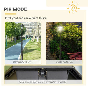 2.4 m Garden Lamp Post Light LED Solar Powered Patio Path Lighting Lamp