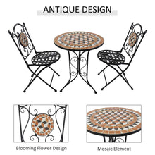 Load image into Gallery viewer, Outsunny Mosaic Bistro Outdoor Table And 2 Chairs
