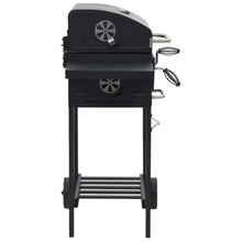 Load image into Gallery viewer, Charcoal-Fueled BBQ Grill with Bottom Shelf Black
