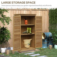 Load image into Gallery viewer, Wooden Garden Storage Shed Unit, 3-Tier Shelves Tool Cabinet
