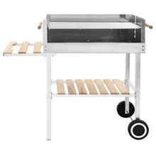 Load image into Gallery viewer, VidaXL XXL Trolley Charcoal BBQ Grill Stainless Steel with 2 Shelves
