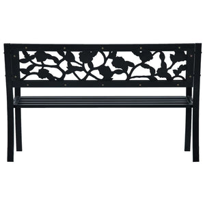 VidaXL Rose Garden Bench 125 cm Black Steel - TWO SIZES AVAILABLE