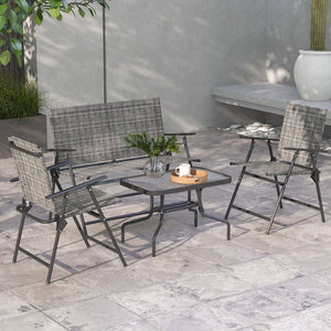 Outsunny Outdoor Table And Chairs - Foldable Chairs  And Loveseat