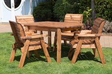 Load image into Gallery viewer, Garden Dining Table And Chairs Four Seater Wooden Table Set With Matching Cushions
