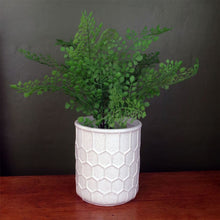 Load image into Gallery viewer, White Honeycomb Speckled Ceramic Planter Plant Pot
