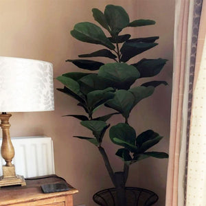 120 cm (4 ft) Large Artificial Fiddle Fig Tree Ficus Evergreen Plant