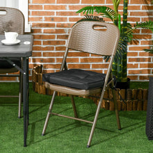 Load image into Gallery viewer, Black Outdoor Garden Seat Cushion with Ties x 4
