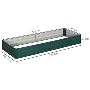 Outsunny Galvanized Steel Garden Bed Green Metal Planter Box