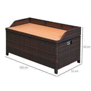 Rattan Outdoor Storage Bench