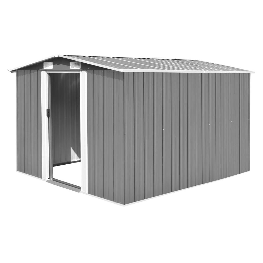 VidaXL Metal Shed Grey- MULTIPLE SIZES AVAILABLE