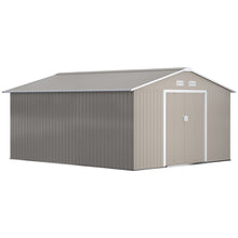 Load image into Gallery viewer, Garden Shed Storage Yard Store Door Metal Roof Tool Box Container 12.5ft x 11ft
