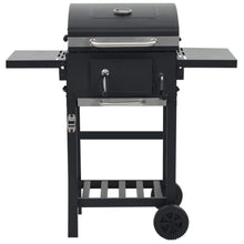 Load image into Gallery viewer, Charcoal-Fueled BBQ Grill with Bottom Shelf Black
