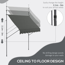 Load image into Gallery viewer, Outsunny 2.5 x 1.2m Freestanding Retractable Awning, Non-Screw Garden Awning
