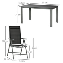 Load image into Gallery viewer, 6 Seater Garden Dining Set - Outdoor Dining Table and 6 Folding Chairs
