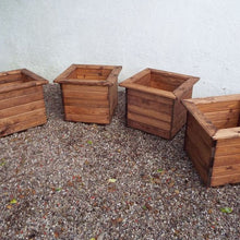 Load image into Gallery viewer, Large Square Wooden Planters X 4 Pack
