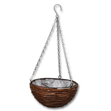 Load image into Gallery viewer, Hanging Round Willow Basket 4 pcs with Liner &amp; Chain
