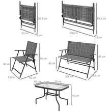 Load image into Gallery viewer, Outsunny Outdoor Table And Chairs - Foldable Chairs  And Loveseat
