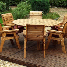 Load image into Gallery viewer, Garden Circular Table And Chair Set x 6 Seats With Matching Cushions
