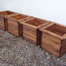 Load image into Gallery viewer, Set of 4 wooden planters
