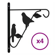 Load image into Gallery viewer, VidaXL Hanging Basket Brackets 4 pcs Black Steel
