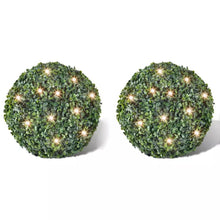 Load image into Gallery viewer, Artificial Leaf Topiary Ball 27 cm Solar LED String 2 pcs
