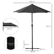 Load image into Gallery viewer, Outsunny Garden Wall Parasol Market Umbrella
