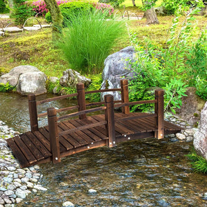 Wooden Garden Bridge Lawn Decor Stained Finish