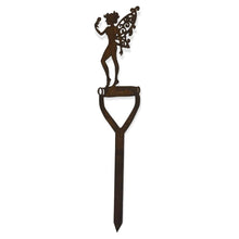 Load image into Gallery viewer, Rusty Metal Fairy on a Spade Garden sign Decoration
